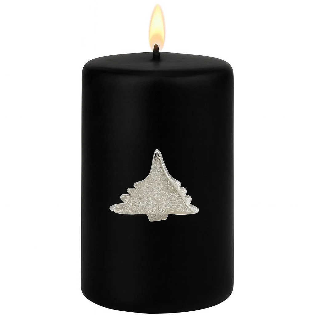 Kerzenpin „Caloge B“ – 6 cm, Silber, Handgefertigt